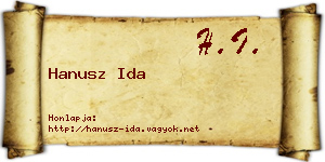Hanusz Ida névjegykártya